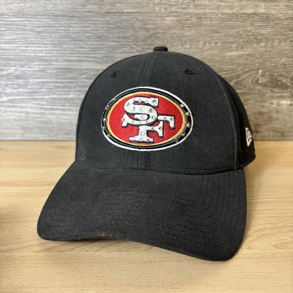 San Francisco 49ers Hat Strap Back Womens Black NFL Football Bedazzled New Era